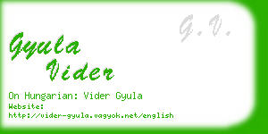 gyula vider business card